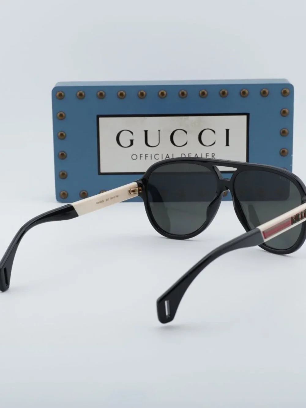 Gucci GG0463S 002 Aviator Sunglasses - Black / Grey